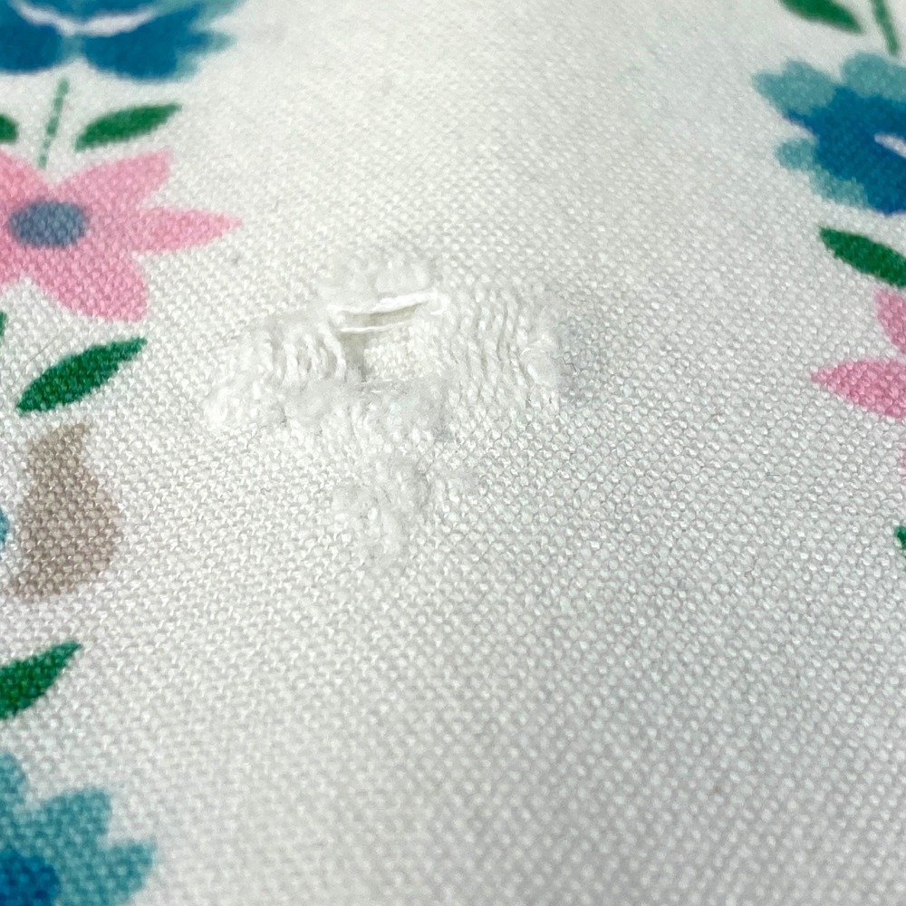 Vintage Spring Easter Tablecloth 63x51‎ Pink Blue Floral Stripes Dots - Picture 8 of 8